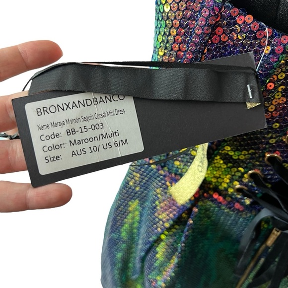 NWT Bronx & Banco Maraya Sequin Corset Mini Dress - Picture 13 of 15
